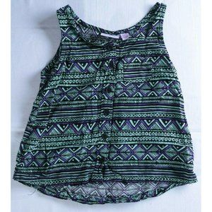 Curfew Girl sz S 7/8 tank top blouse button front